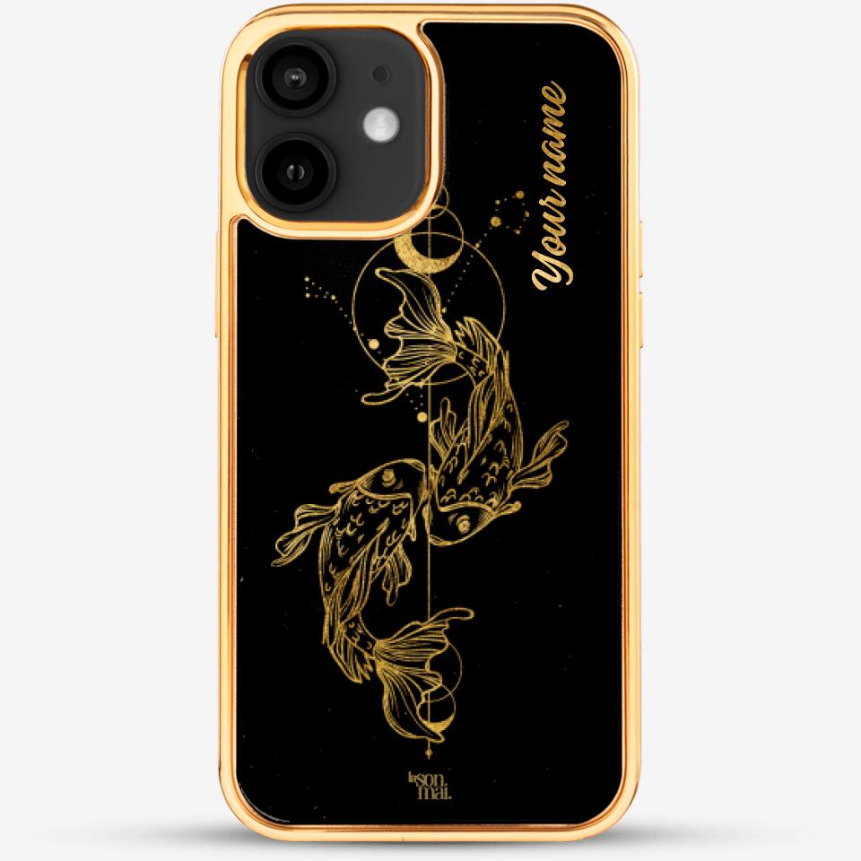 24k Gold Custom iPhone Case - Pisces